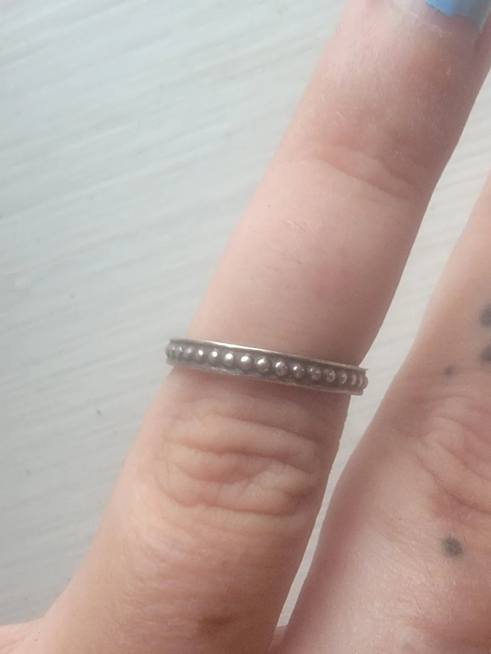 Sterling Silver Dot-Accent Band Ring - Picture 3 of 3